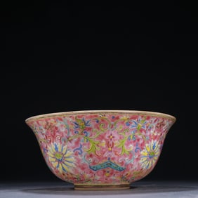 Glassware Enamel Drawing Flower Pattern Porcelain Bowl