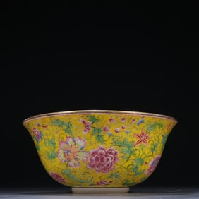 Glassware Enamel Drawing Flower Pattern Porcelain Bowl