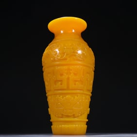 Glassware Carved Dragon Pattern Vase