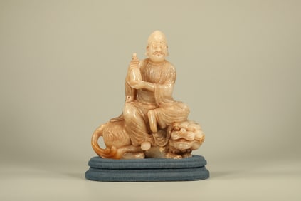 Shoushan Carved Arhat and Beast Shape Ornament