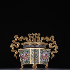 Bronze Cloisonne Carved Flower Pattern Incense Burner