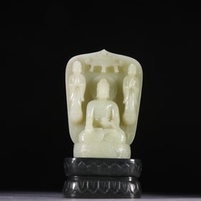 Jade Carved Sakyamuni Figure