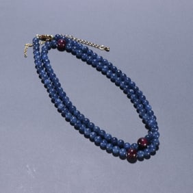 Blue Gem Stone Bead Bracelet Necklace