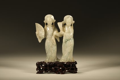 Jadeite Carved Beauty Shape Ornament