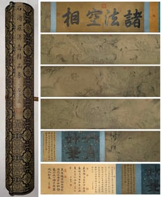 Chinese Drawing Character Story Hand Scroll,Shi Tao Mark
