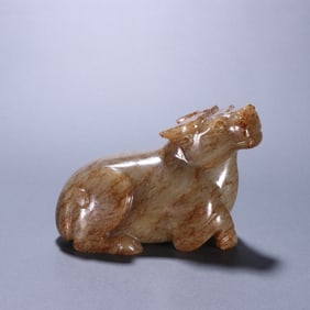 Jade Carved Ox Shape Ornament