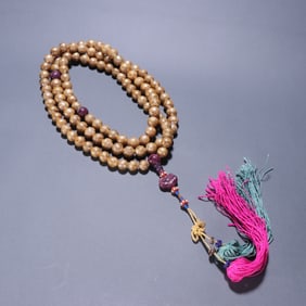 Pearl Carved Shou Pattern Bead Bracelet Necklace