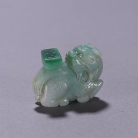 Jadeite Carved Kirin Shape Ornament