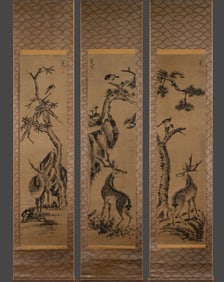 Group of Three Chinese Drawing Flower and Bird Painting,Ba Dashanren Mark