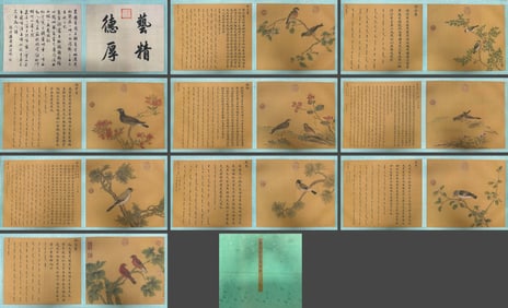 Chinese Drawing Flower and Bird Painting Album,Lang Shining Mark