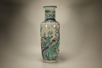 Doucai Flower and Phoenix Pattern Porcelain Vase