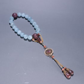 Aquamarine Eighteen Praying Bead Bracelet