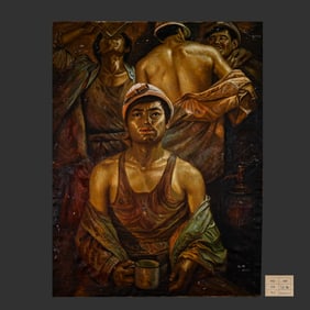 Chinese Drawing Character Oil Painting,Guang Yanbo Mark