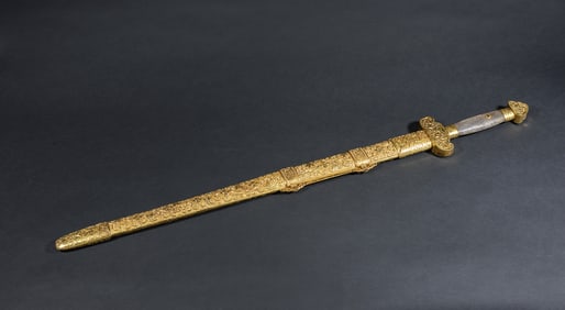 Bronze Carved Flower Pattern Sword