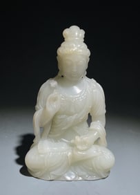Jade Carved GuanYin Figure