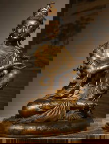 Gilt Bronze GuanYin Figure