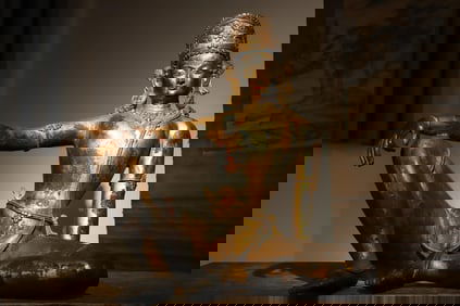 Tibetan Gilt Bronze GuanYin Figure