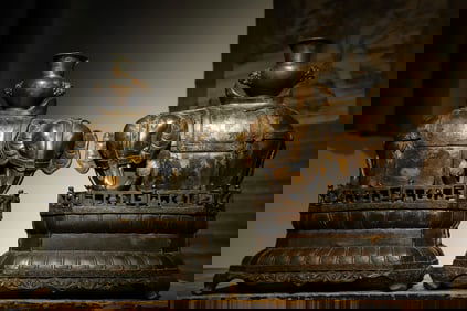 Pair of Bronze Carved Elephant Shape Figure