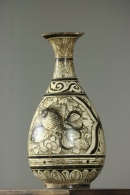 Yaozhou Ware Fish Pattern Porcelain Vase