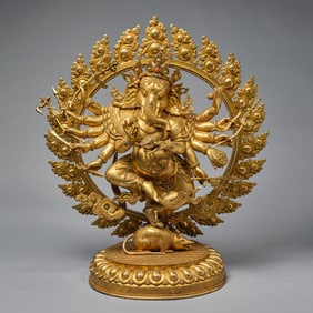 Gilt Bronze Ganesha Figure
