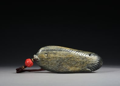 Jade Carved Fish Shape Ornament