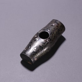 Bronze Gold and Silver Inlaid Carved Bird Pattern Ornament