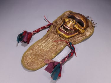 Tibetan Bronze Mask Ornament