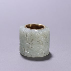 Jade Carved Dragon Pattern Thumb Ring