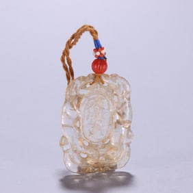 White Crystal Carved Zhaijie Pattern Pendant