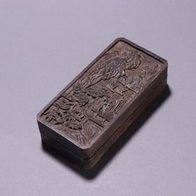 Agarwood Carved Landscape Pattern Lid Box