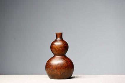 Huanghuali Wood Carved Gourd Shape Wall Panel