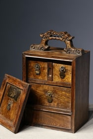 Huanghuali Wood Carved Dragon Pattern Box