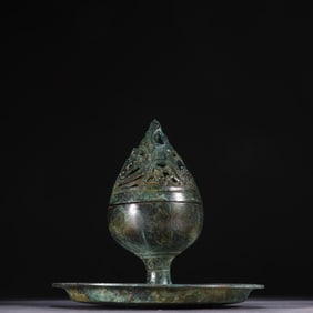 Chinese Bronze Carved Cloud Pattern Incense Burner