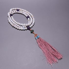 White Pearl Bead Bracelet Necklace