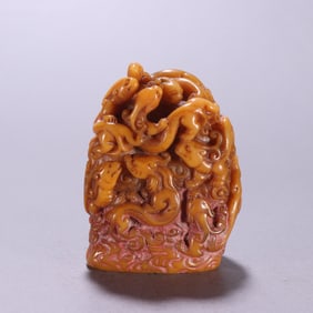 Shoushan Tianhuang Carved Dragon Stone Seal