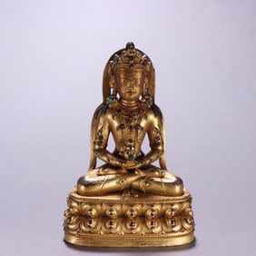 Gilt Bronze Infinite Life Buddha Figure