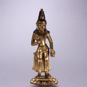 Gilt Bronze GuanYin Figure