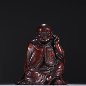 Agarwood Carved Maitreya Figure