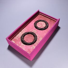 Pair of Agarwood Carved Bamboo Shape Bangle