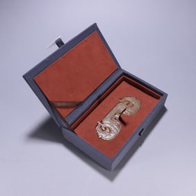 Jade Carved Dragon Shape Bi