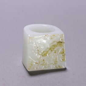 Jade Carved Character Story Pattern Thumb Ring