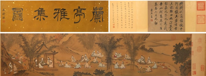 Chinese Drawing Character Story Hand Scroll,Zhou Wenju Mark