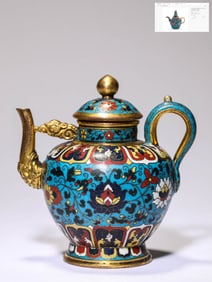 A Cloisonné Enamel 'Lotus Scroll' Ewer