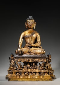 A Gilt-Bronze Tibetan Guge Style Shakyamuni