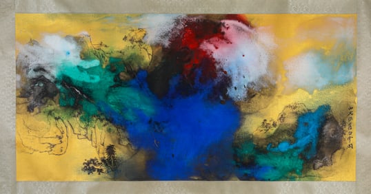 Zhang Daqian (1899-1983), attributed to, Landscape on Gold Ground