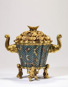 A Cloisonné Enamel 'Elephant-Form' Censer