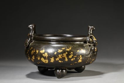 A Bronze Censer with Gold Speckles