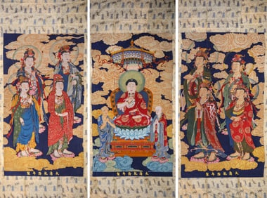 A Group of Kesi Thangkas of Buddha Figures