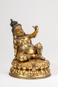 A Gilt-Bronze Tibetan Densatil Style Mahasiddha