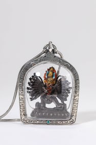 A Silver and Gilt Yamantaka Buddhist Plaque
